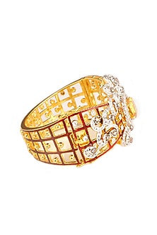 Two-tone Finish Cubic Zirconia & Yellow Topaz Stone Bracelet