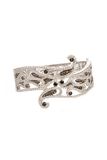 Two-tone Finish Cubic Zirconia Bracelet