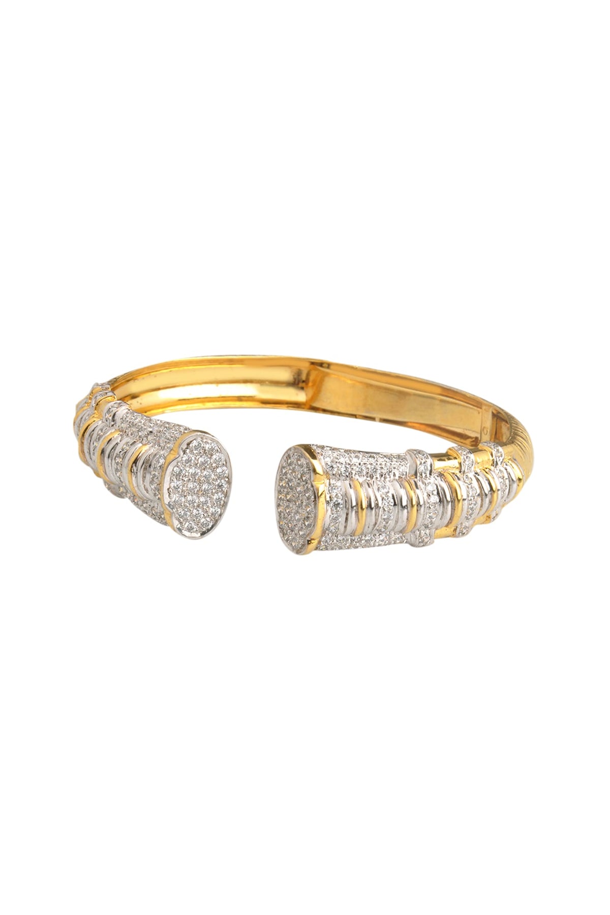 Two-Tone Finish Zircon Bracelet