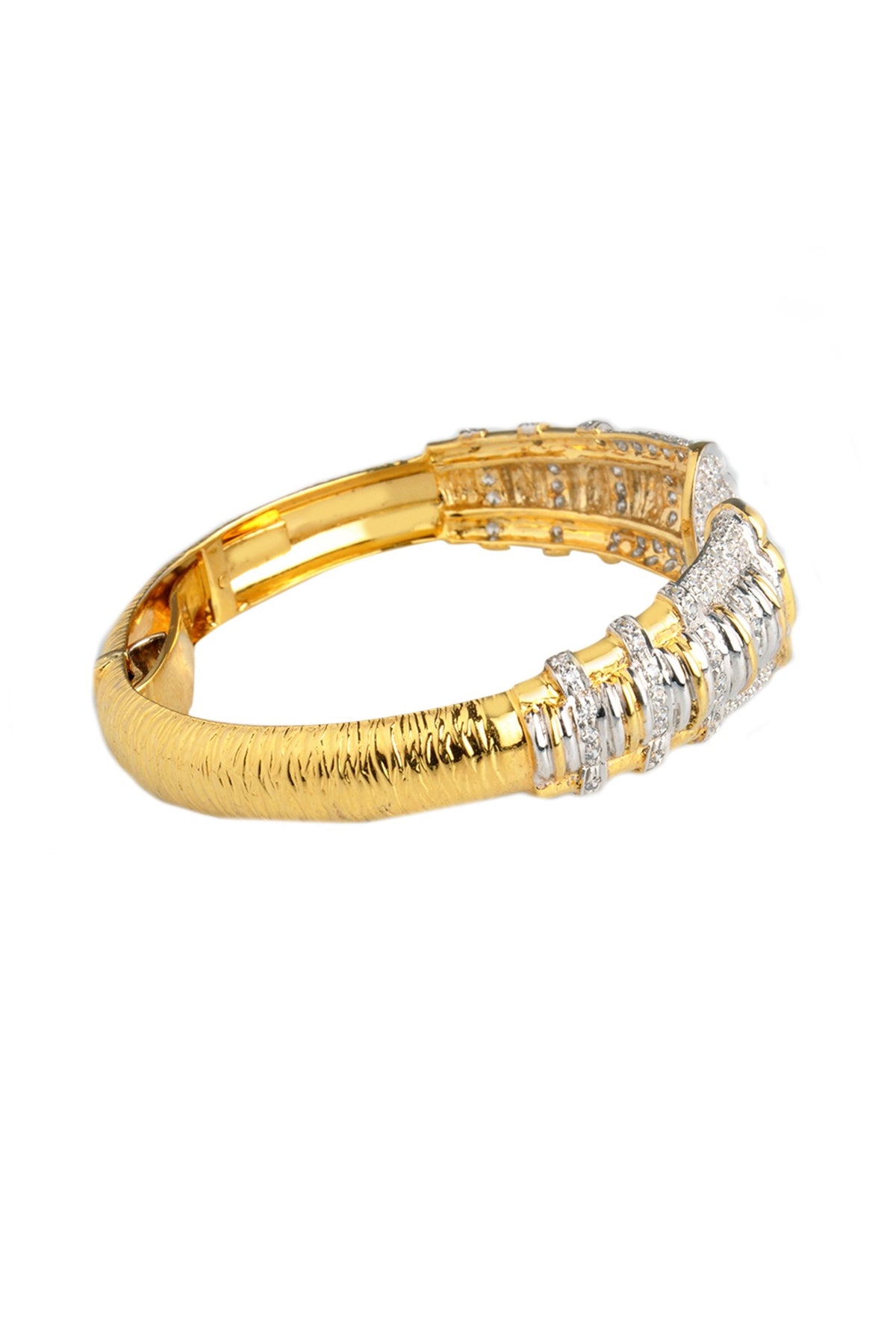 Two-Tone Finish Zircon Bracelet