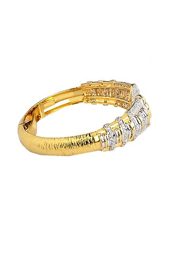 Two-Tone Finish Zircon Bracelet