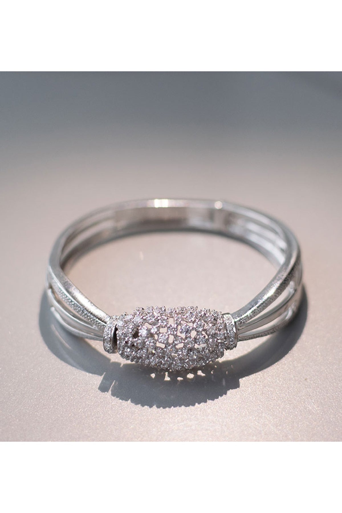White Finish Cubic Zirconia Bracelet