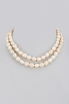 White Baroque Pearl Necklace