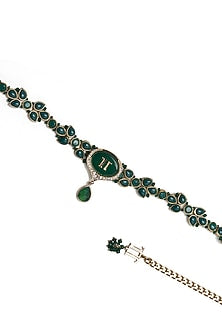 Emerald Cutdana & Kundan Embellished Belt