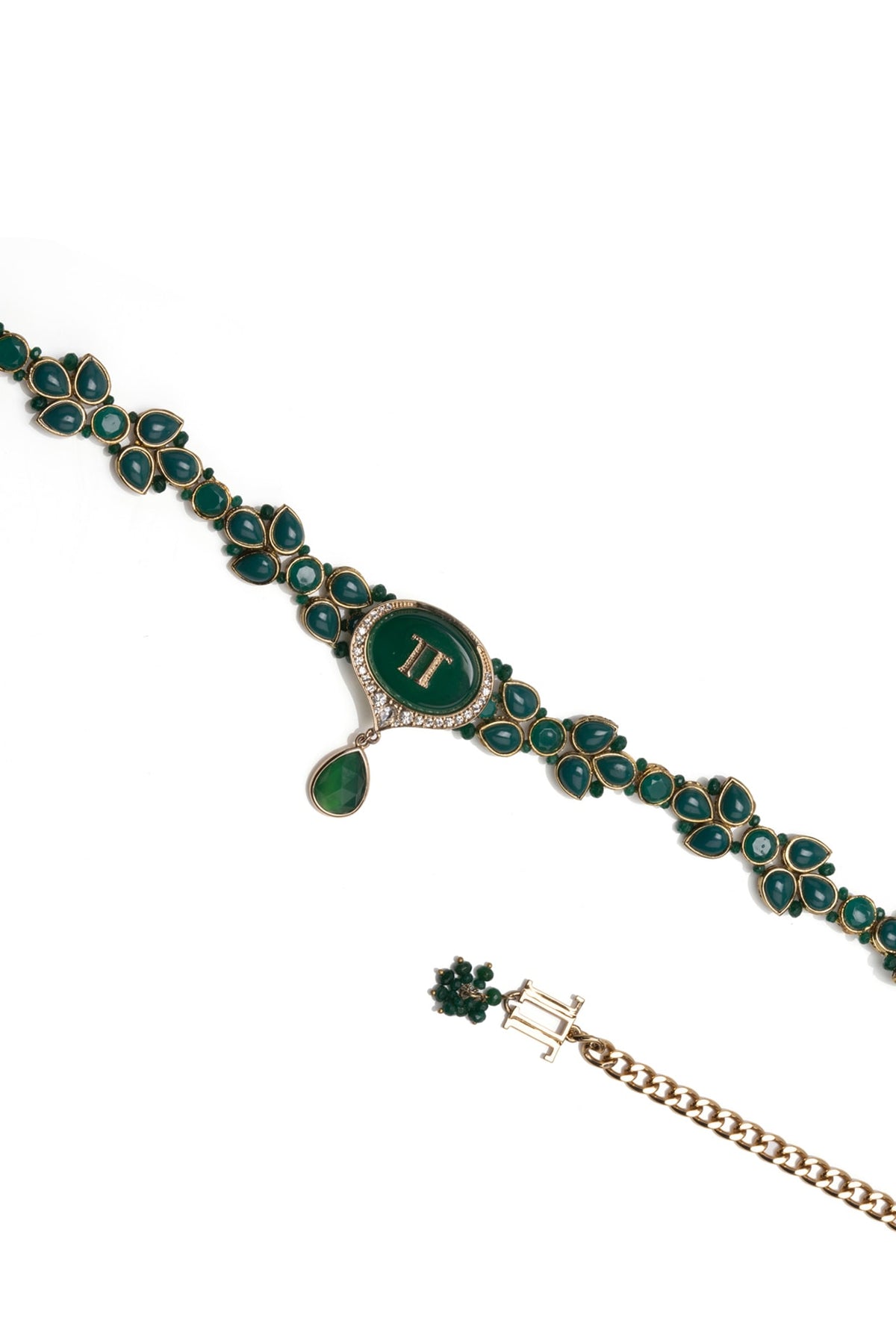 Emerald Cutdana & Kundan Embellished Belt