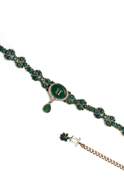 Emerald Cutdana & Kundan Embellished Belt