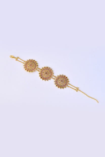 Gold Plated Lab Created Stone & Zircon Bracelet