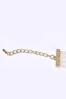Gold Plated Lab Created Stone & Pearl Bracelet