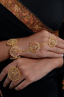 Gold Plated CZ Hathphool