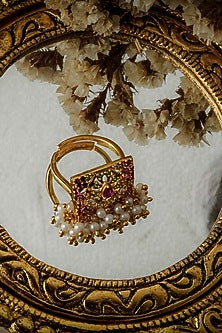 Gold Plated Lab Created Stone & Zircon Ring