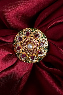 Gold Plated Lab Created Stone & Zircon Ring
