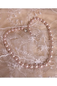 Rose Gold Finish Pearl Necklace