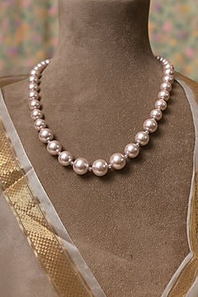 Rose Gold Finish Pearl Necklace