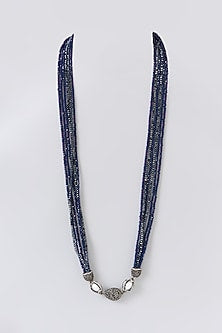 Two-Tone Finish Semi-Precious Stone & Beaded Necklace