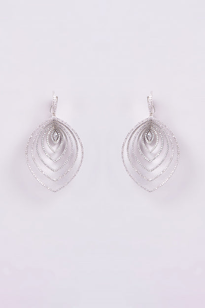 White Finish Zircon Dangler Earrings