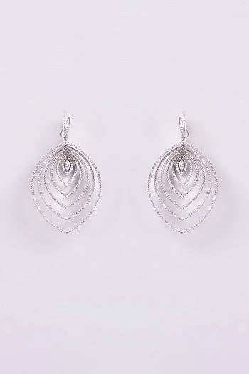 White Finish Zircon Dangler Earrings