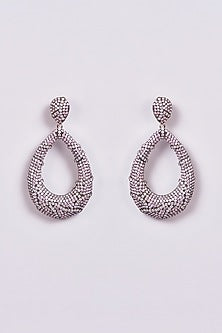 Two-Tone Finish Zircon & Semi-Precious Dangler Earrings