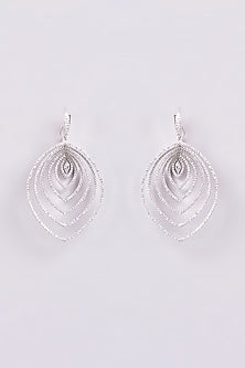 White Finish Zircon Dangler Earrings