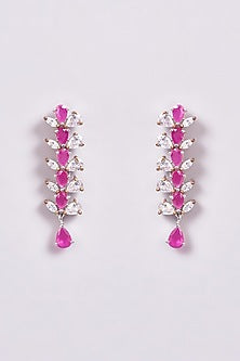 Two-Tone Finish Zircon & Semi-Precious Stone Necklace Set