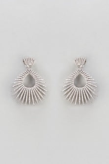White Finish Zircon Dangler Earrings