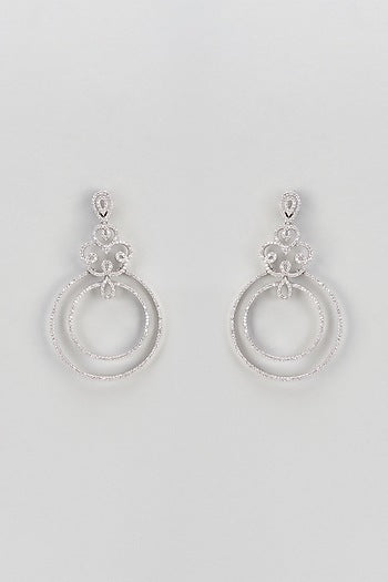 White Finish Zircon Dangler Earrings