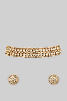 Gold Plated Choker Necklace Set