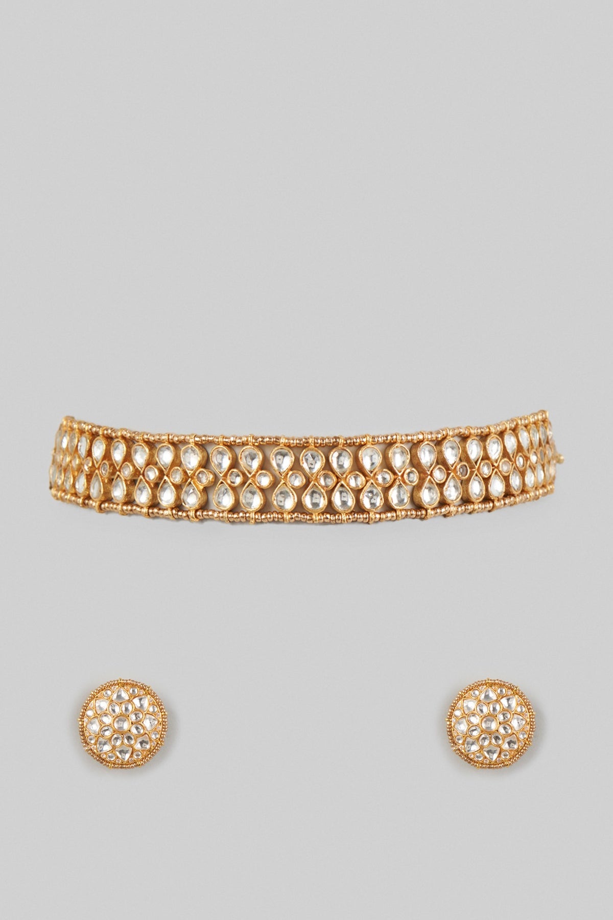 Gold Plated Choker Necklace Set