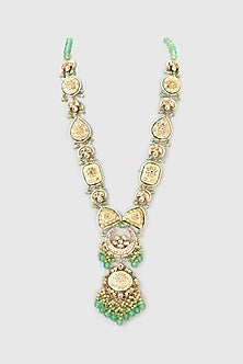 Gold Plated Semi-Precious Stone Meenakari Long Necklace