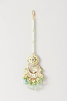 Gold Plated Semi-Precious Stone Meenakari Maang Tikka