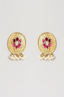 Gold Plated Kundan Polki & Semi-Precious Stone Long Necklace Set