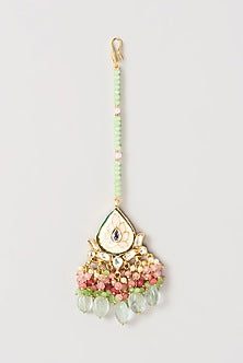Gold Plated Semi-Precious Stone Meenakari Maang Tikka