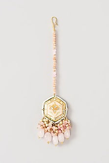 Gold Plated Semi-Precious Stone Meenakari Maang Tikka