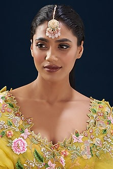 Gold Plated Semi-Precious Stone Meenakari Maang Tikka