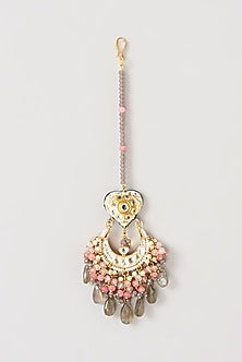 Gold Plated Semi-Precious Stone Meenakari Maang Tikka