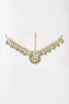 Gold Plated Kundan Polki & Semi-Precious Stone Mathapatti