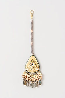 Gold Plated Semi-Precious Stone Meenakari Enameled Maang Tikka