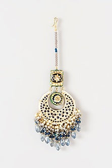 Gold Plated Semi-Precious Stone Meenakari Enameled Maang Tikka