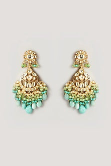 Gold Plated Kundan Polki & Semi-Precious Stone Choker Necklace Set
