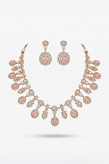 Micro Gold Finish Kundan Polki & Pearl Necklace Set