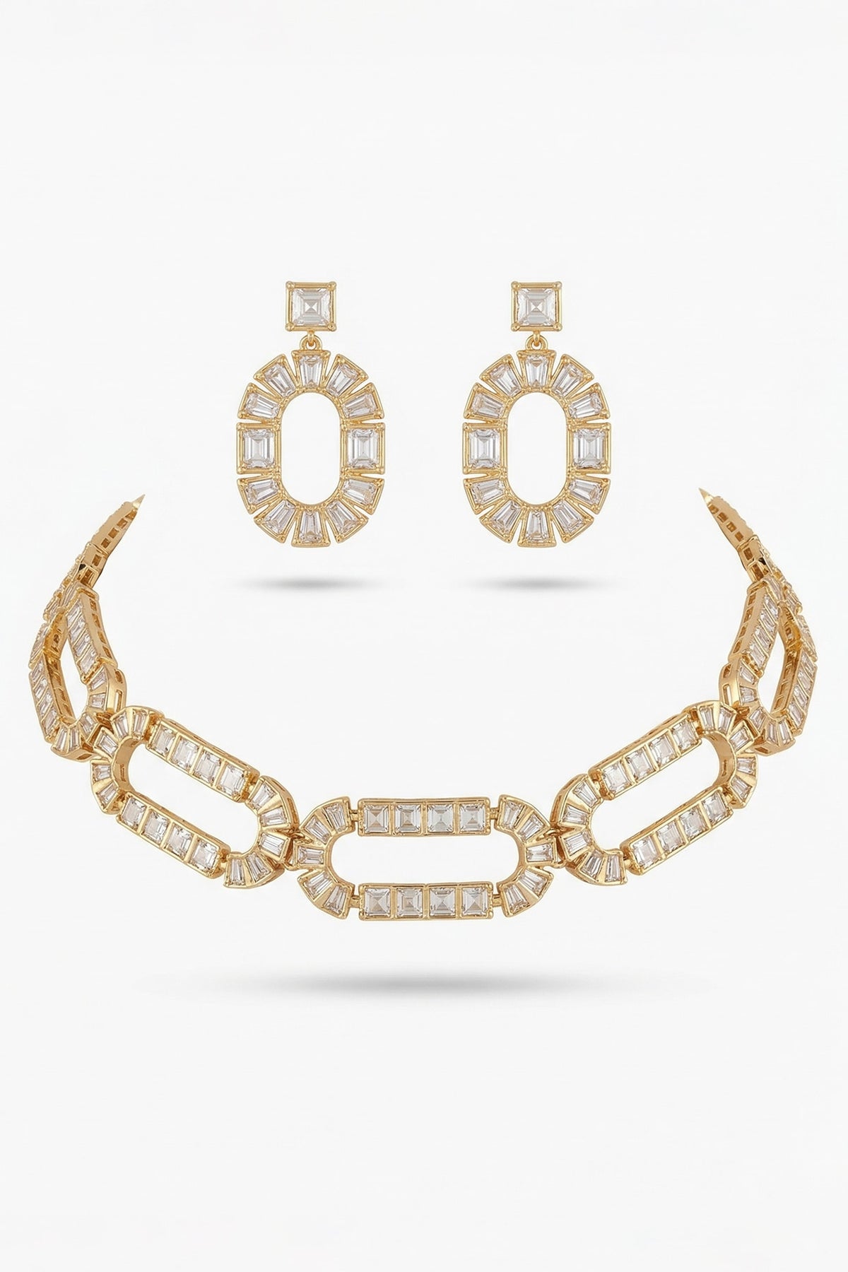 Micro Gold Finish Kundan Polki & Pearl Necklace Set