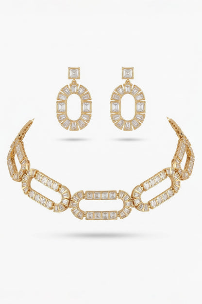 Micro Gold Finish Kundan Polki & Pearl Necklace Set