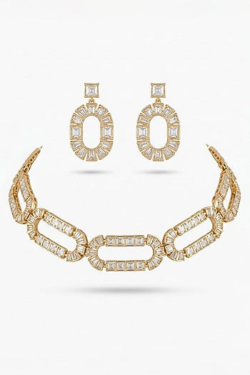 Micro Gold Finish Kundan Polki & Pearl Necklace Set