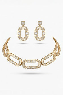 Micro Gold Finish Kundan Polki & Pearl Necklace Set