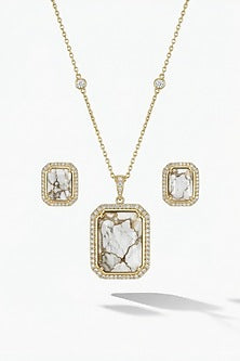 Micro Gold Finish Kundan Polki & Pearl Necklace Set