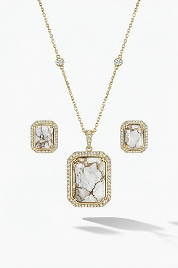 Micro Gold Finish Kundan Polki & Pearl Necklace Set
