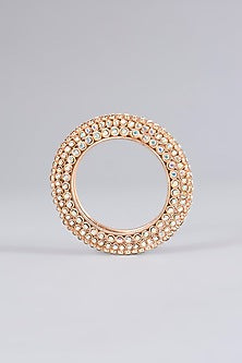 Gold Finish Swarovski Bangles (Set Of 2)