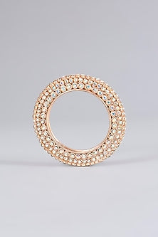 Gold Finish Swarovski Bangles (Set Of 2)