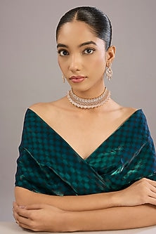 Two-Tone Finish Kundan Polki & Pearl Choker Necklace Set