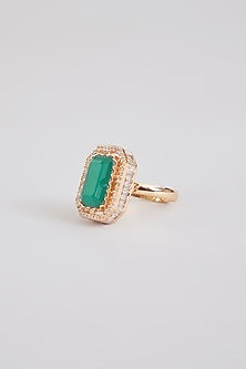 Gold Finish Turquoise Stone Ring