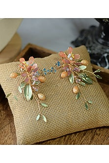 Green & Orange Handmade Dangler Earrings